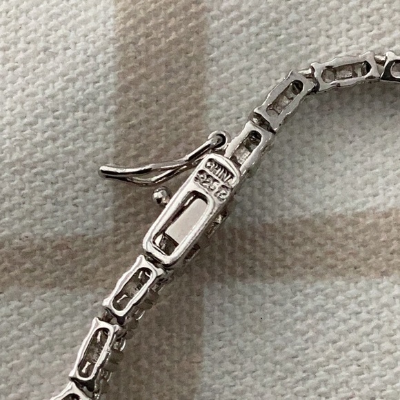 Sterling & Crystal Choker Necklace, 18” - Picture 3 of 5